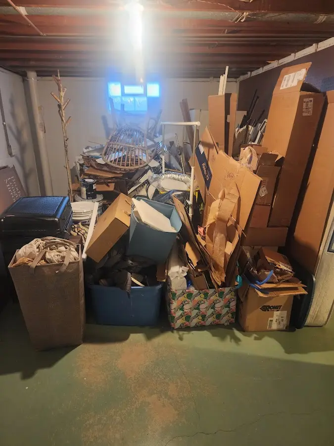 Roll-off dumpster container at job site for 20 Yard Dumpster Rental in Decatur